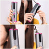 Image of Cordless Auto Rotating Ceramic Hair Curler USB Rechargeable Curling Iron LED Display Temperature Adjustable Curling Wave Styer