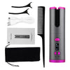 Image of Cordless Auto Rotating Ceramic Hair Curler USB Rechargeable Curling Iron LED Display Temperature Adjustable Curling Wave Styer