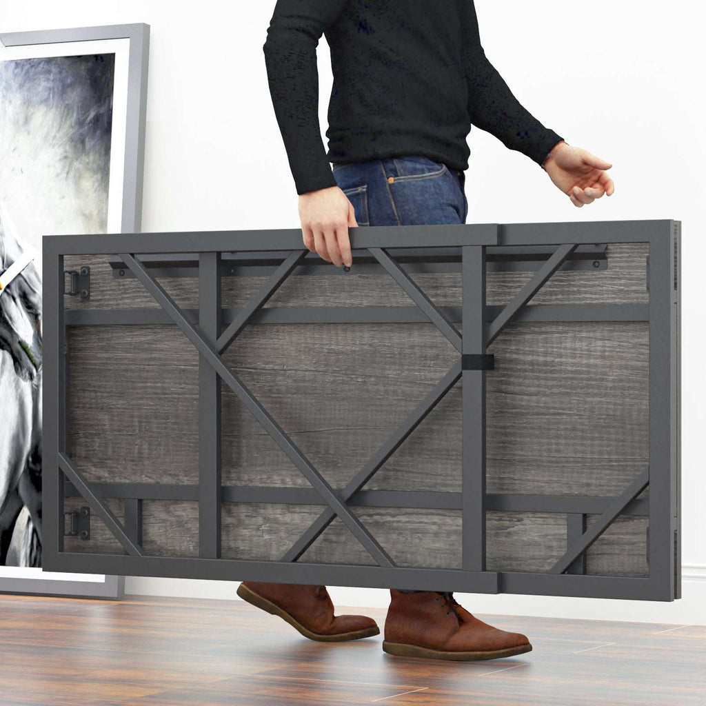 Folding Desk Writing Computer Desk for Home Office - No-Assembly Study Office Desk Foldable Work Table