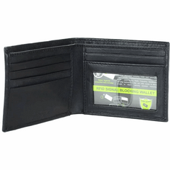 Genuine Leather Bi-Fold Wallet for Men with RFID Signal Blocking & Gift Box