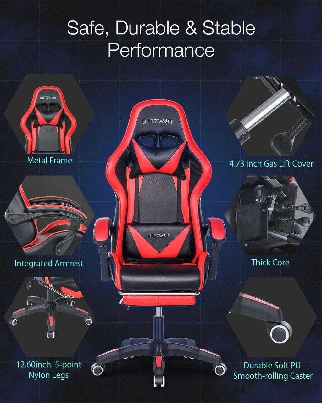 Gaming Chair  Ergonomic Design 150°Reclining