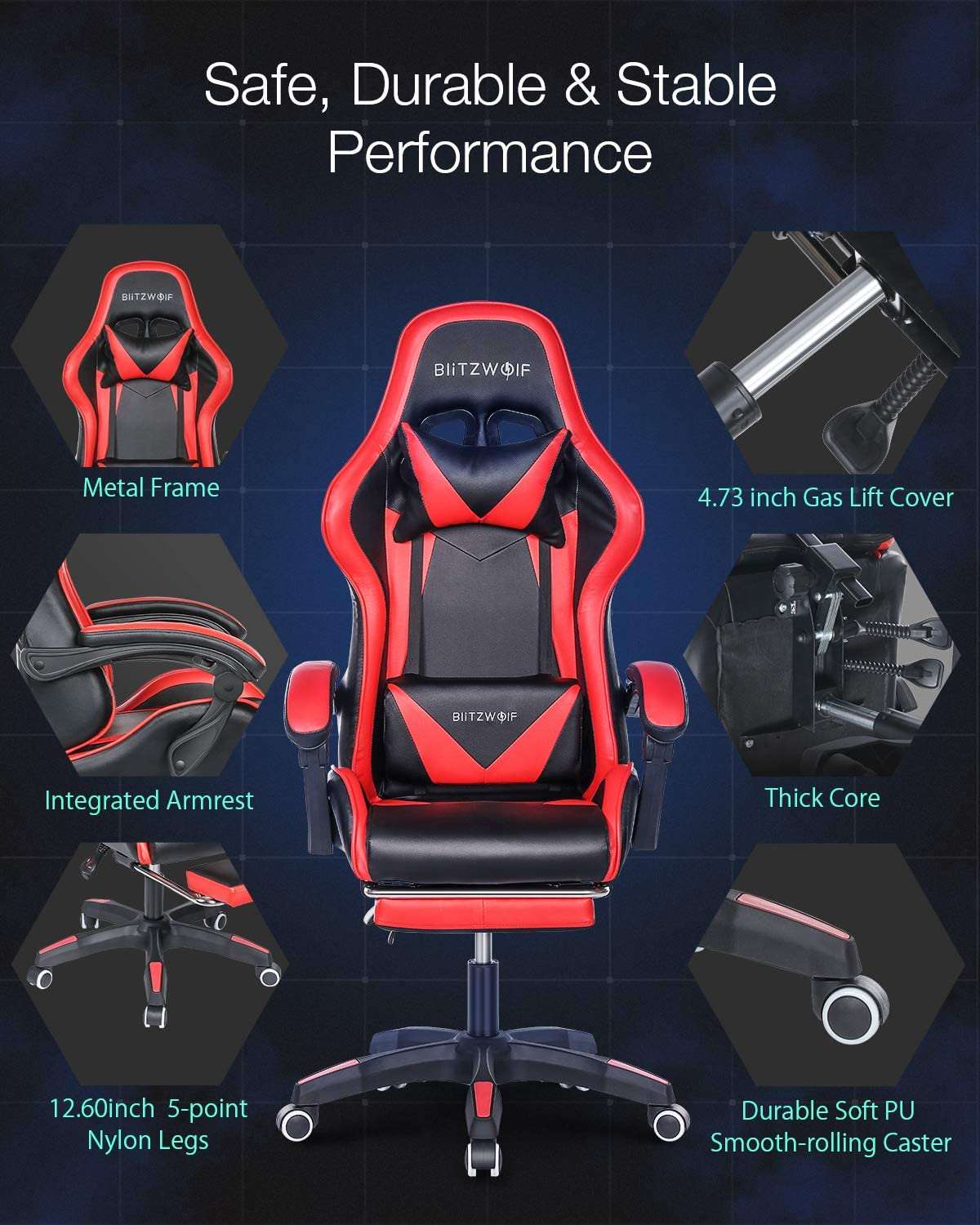 Gaming Chair  Ergonomic Design 150°Reclining