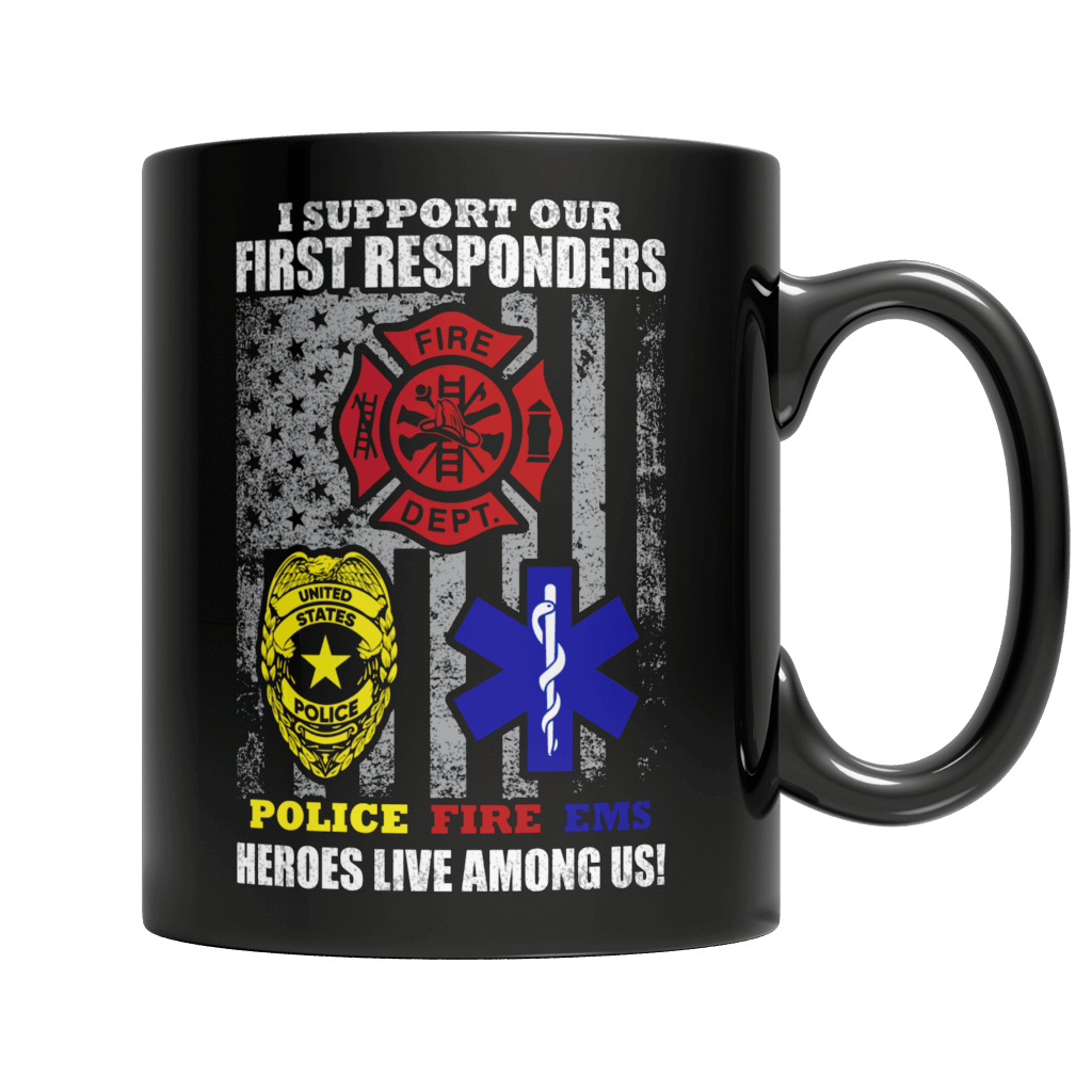 Heroes Live Among Us - Black Mug