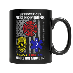 Heroes Live Among Us - Black Mug