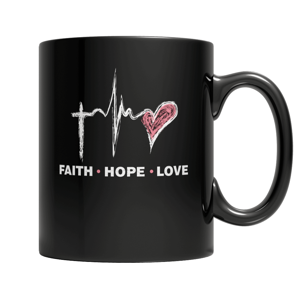 Faith Hope Love - Black Mug