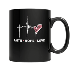 Faith Hope Love - Black Mug