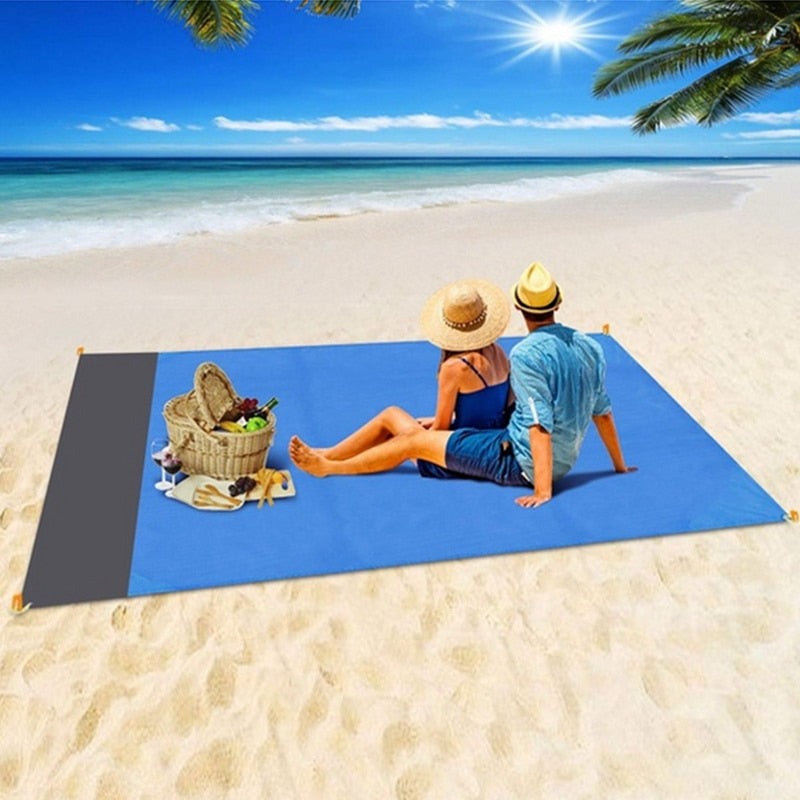 Waterproof Pocket Beach Blanket Folding Camping Mat Mattress Portable Lightweight Mat Outdoor Picnic Mat Sand Beach Mat