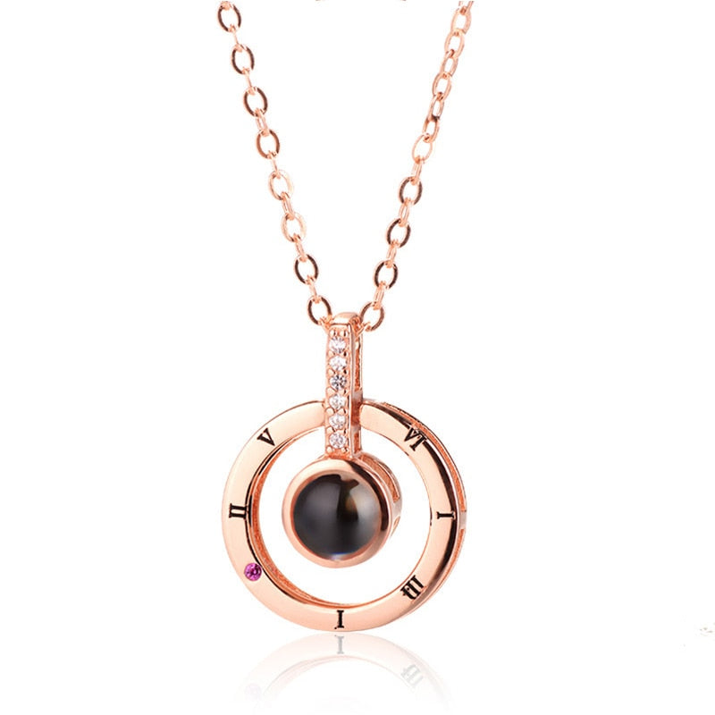 I love you projection pendant necklace 100 languages