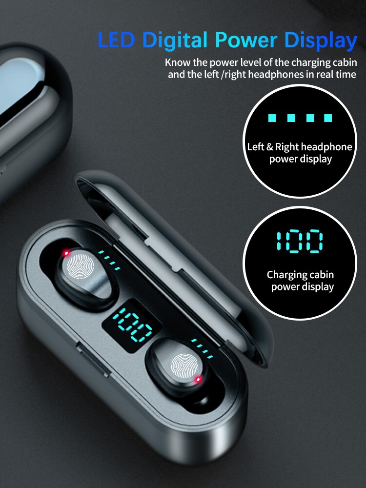 Wireless Bluetooth 5.0 Earphone Sports Running Headset iOS/Android