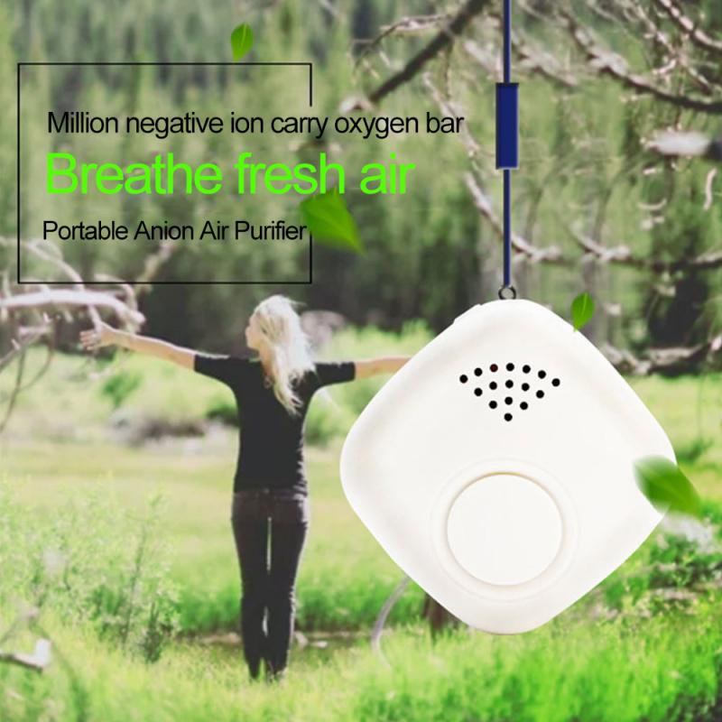 Personal Wearable Air Purifier Necklace Mini Portable Air Freshener Ionizer Negative Ion Generator Car Home Dual  Air Purifiers