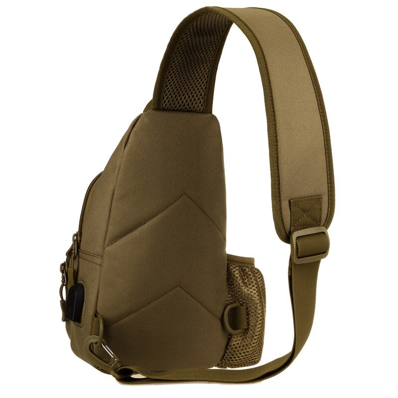 USB Chest Bag Single Shoulder Camping Backpack Military Tactical Sports Bags Outdoor Hiking Army Mochlia Molle Camo Sack