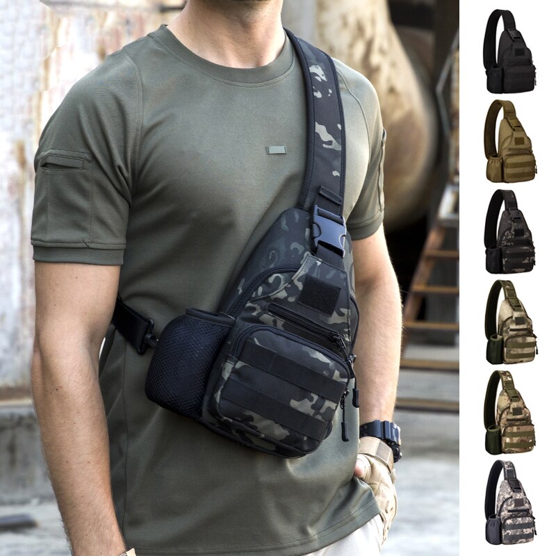 USB Chest Bag Single Shoulder Camping Backpack Military Tactical Sports Bags Outdoor Hiking Army Mochlia Molle Camo Sack