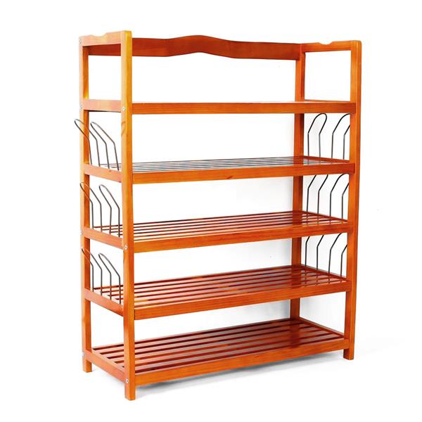 5 Tier Wooden Shoe Rack Shelf Storage Organizer Entryway Home Furniture - AfkaBoutique8690017171170