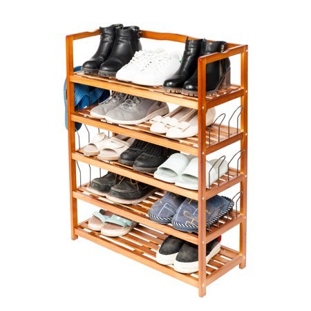 5 Tier Wooden Shoe Rack Shelf Storage Organizer Entryway Home Furniture - AfkaBoutique8690017171170