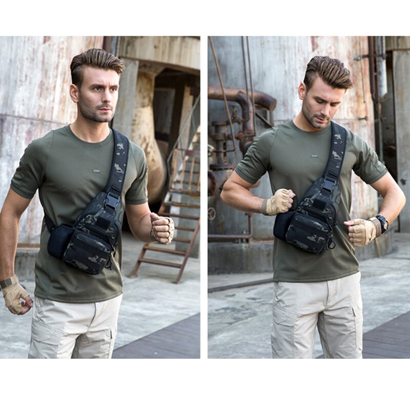 USB Chest Bag Single Shoulder Camping Backpack Military Tactical Sports Bags Outdoor Hiking Army Mochlia Molle Camo Sack