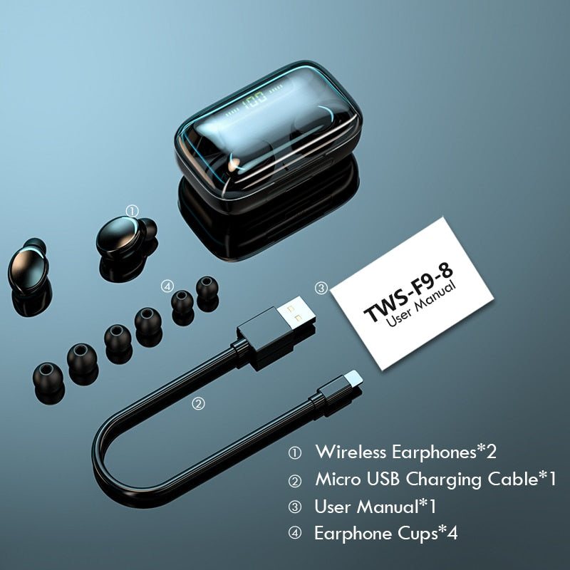 TWS Bluetooth 5.0 Earphones 2200mAh Charging Box Wireless