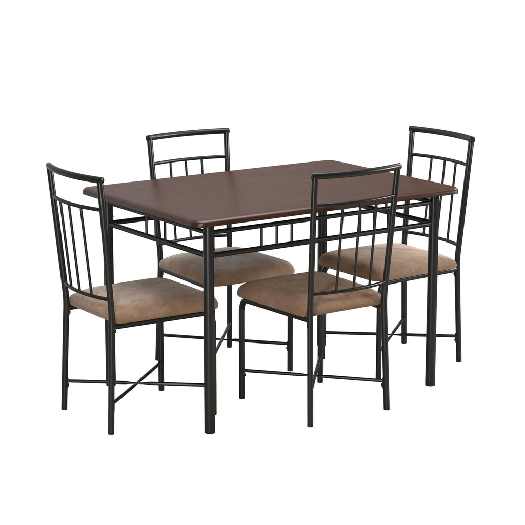 Traditional 5-Piece Wood & Metal Dining Table Set - Dinning Room Table Chairs Furniture