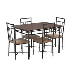 Traditional 5-Piece Wood & Metal Dining Table Set - Dinning Room Table Chairs Furniture