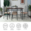 Image of Traditional 5-Piece Wood & Metal Dining Table Set - Dinning Room Table Chairs Furniture