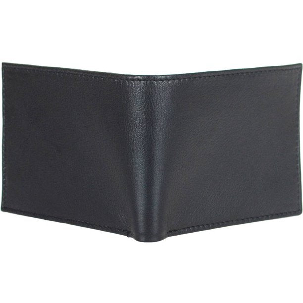 Genuine Leather Bi-Fold Wallet for Men with RFID Signal Blocking & Gift Box