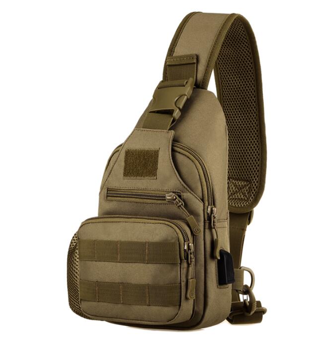 USB Chest Bag Single Shoulder Camping Backpack Military Tactical Sports Bags Outdoor Hiking Army Mochlia Molle Camo Sack