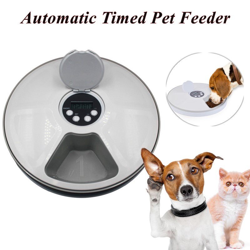 Automatic Pet Feeder 6 Meals 6 Grids Cat Dog Electric Dry Food Dispenser 24 Hours - AfkaBoutique18389_JCVYOPG6018464831089