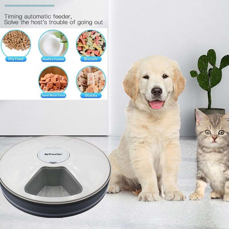 Automatic Pet Feeder 6 Meals 6 Grids Cat Dog Electric Dry Food Dispenser 24 Hours - AfkaBoutique18389_JCVYOPG6018464831089