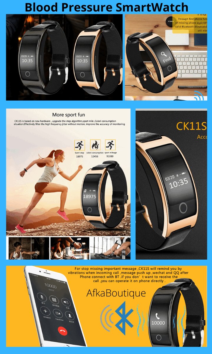 Best Blood Pressure Control Smart Watch and Heart Rate Monitor Intelligent Smartwatch - AfkaBoutiqueCJZBNSYD00182-black795802191253