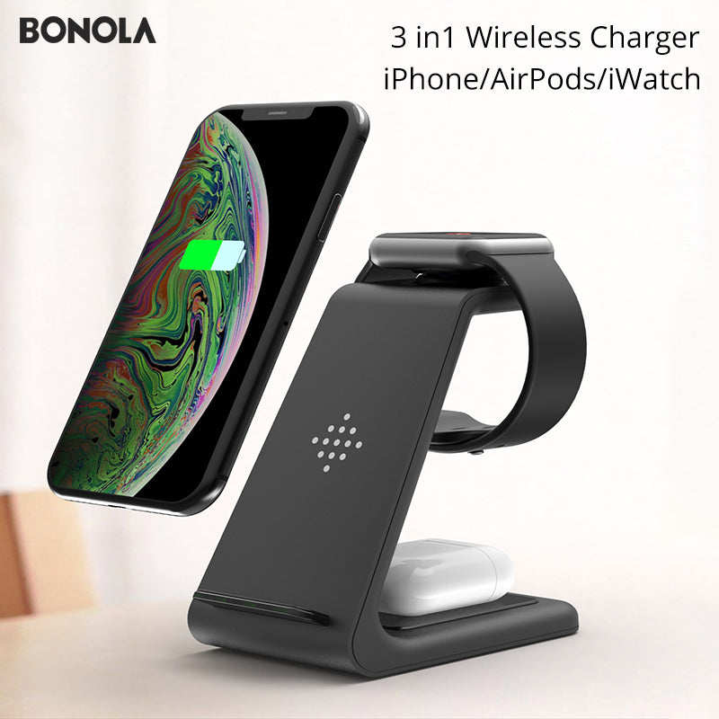 Wireless Charger 3 in 1 For iPhone 11/Xs AirPods Apple Watch