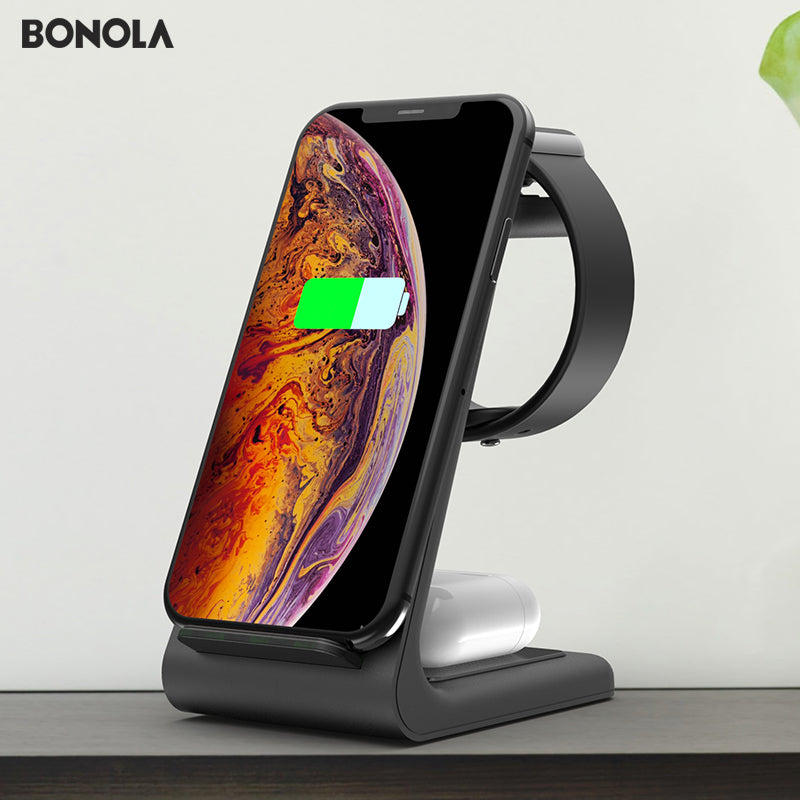 Wireless Charger 3 in 1 For iPhone 11/Xs AirPods Apple Watch