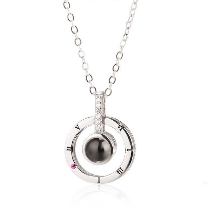 I love you projection pendant necklace 100 languages
